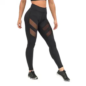 B0045 Tummy Control Mesh yoga Leggings Womens Tights Skinny Fit Yoga Leggings Sports Wear Gym Apparel Workout Clothing