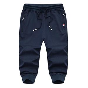 Pantalones cortos informales de algodón personalizados para hombre, pantalones capri 3/4 para correr, pantalones cortos transpirables por debajo de la rodilla - Product Image 1