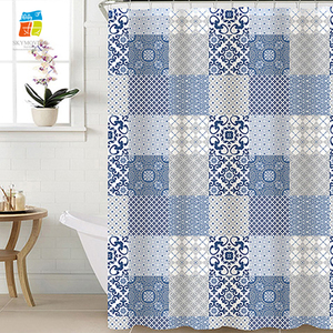 Dernier modèle de rideau de douche Peva Blue Tile Collection - Product Image 3