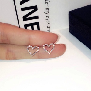 <strong>Small</strong> <strong>Stud</strong> <strong>Earrings</strong> for Women Jewelry Romantic Bijouterie Heart Brincos Bridal Wedding Engagement CLASSIC Party <strong>Earrings</strong> Zircon - Product Image 1