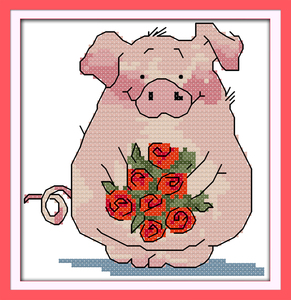 NKF le <span class=keywords><strong>petit</strong></span> cochon, adorable animal, point de croix facile pour débutant - Product Image 2