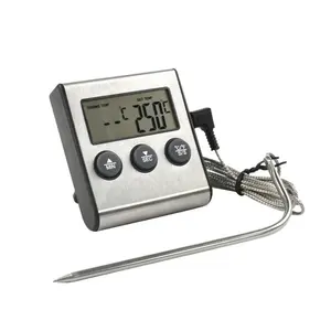 Metalloberfläche Edelstahl-Sondenofen Raucher Küche Speisen Kochen Röst Grilltemperatur Sensor Digitalthermometer