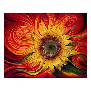 Full Drill Diy 5d Diamond Painting Sunflower ab Drill Diamond Embroidery Painting Abstract Flower Art Wall Decor