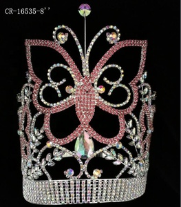 الحيوان فراشة ملونة من حجر الراين للتزيين تيارا للأطفال تاج فخم - Product Image 4