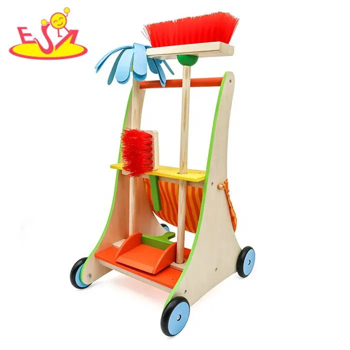 Best sale pretend play toys wooden kids cleaning set for wholesale W10D200