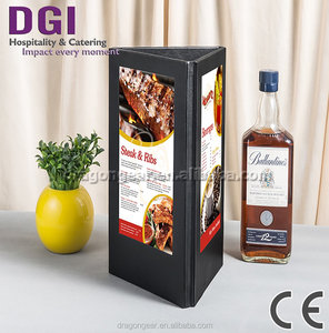 2019 plus populaire <span class=keywords><strong>restaurant</strong></span> menu LED lumière couvercle de barre de support de menu de table prix de gros - Product Image 4