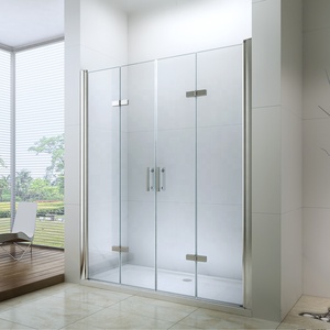 Cabine de douche en verre et fibre de verre pliable sur mesure, 4 pièces, facile à nettoyer - Product Image 2
