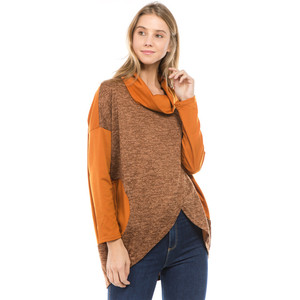 Chine Fournisseur D'hiver <span class=keywords><strong>Col</strong></span> Roulé À Manches Longues Irrégulière Hem <span class=keywords><strong>Laine</strong></span> Chandail Lâche Tricoté Blouse Tops Femmes - Product Image 1