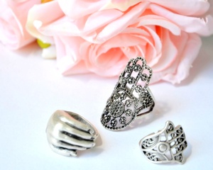 Mano de Fátima Kabbalah Oriente Medio Palma Dedos Amuleto histórico Talismán Anillo Aleación 24K Chapado en oro Símbolo de la suerte - Product Image 2