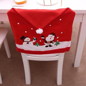 <span class=keywords><strong>Santa</strong></span> <span class=keywords><strong>Claus</strong></span> de Navidad de sombrero rojo silla cubre no tejida cubierta de <span class=keywords><strong>la</strong></span> silla de Navidad - Product Image 3