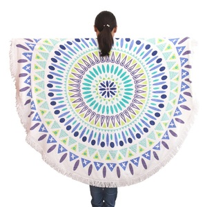 Serviette <span class=keywords><strong>de</strong></span> plage ronde OEM 150cm Serviettes <span class=keywords><strong>de</strong></span> <span class=keywords><strong>bain</strong></span> tissées en tissu microfibre avec pompon toalla <span class=keywords><strong>playa</strong></span> Impression géométrique <span class=keywords><strong>Bain</strong></span> <span class=keywords><strong>de</strong></span> <span class=keywords><strong>soleil</strong></span> Couverture pour bébé - Product Image 6