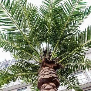 Arbre vert artificiel m 8m, fausse plante, imitation de palmier, feuilles d'intérieur, extérieur