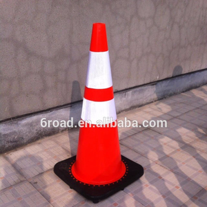 Zachte Zwarte Basis Pvc Ons Standaard Verkeerskegel, Reflecterende Verkeersveiligheidskegel - Product Image 2
