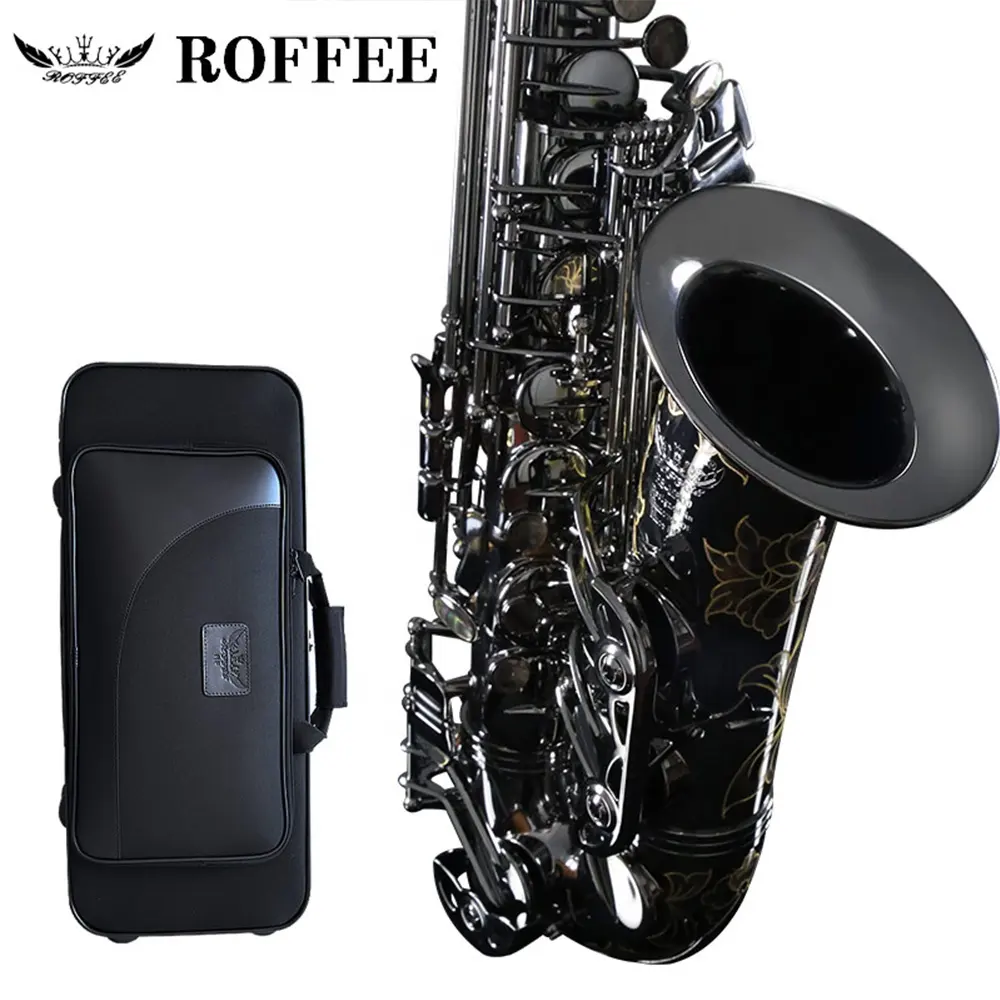 ROFFEE M600 Original Import Professionelle Leistung Ebene Alto Messing Schwarz Nickel Gold Eb Ton Saxophon