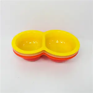 Buona Promozione Facile da Pulire Colore Personalizzato BPA Libero di Plastica della Ciotola Eco-Friendly 2 Vano Durevole Tiro Resistenza Ciotola
