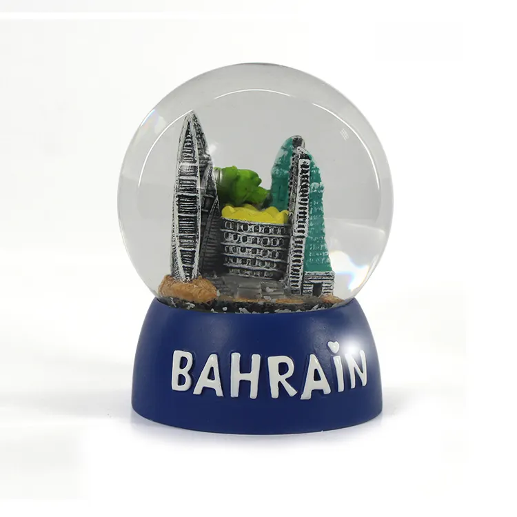 Reçine 65mm dekorasyon hatıra hediyeler kar topu Bahreyn kar küresi