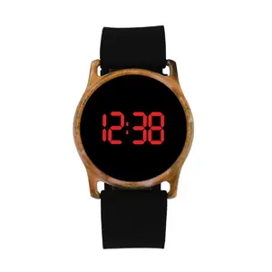 round shape kids unique design big numbers cheap children LED display silicone digital watch