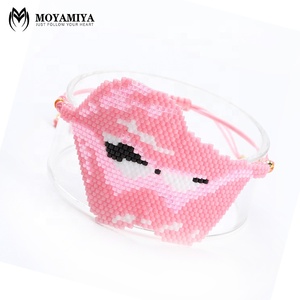 Moyamiya personalizado Venta caliente miyuki delica cuentas <span class=keywords><strong>de</strong></span> semilla labios <span class=keywords><strong>de</strong></span> color <span class=keywords><strong>rosa</strong></span> pulseras hecho a mano tejido - Product Image 1