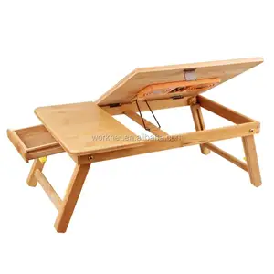 2019 nouveaux produits réglable bambou ordinateur portable ordinateur de bureau pliant table d'étude de lit pour la maison