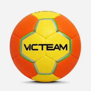 Balón de balonmano de interior tamaño 1 2 3 con logotipo personalizado de cuero PU híbrido de superficie texturizada Premium para competición