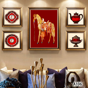 Tranh Ngựa Vàng Lớn In Hình Treo Tường Khách Sạn Trang Trí Nghệ Thuật Hiện Đại - Product Image 5