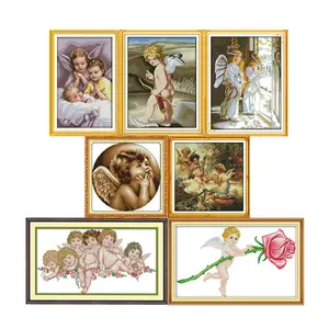 NKF Pouco Anjo Jesus Religiosa Ocidental Estilo 3D Livre DMC do Ponto da Cruz DIY Cross Stitch Patterns Para O Chinês Ponto Cruz kits