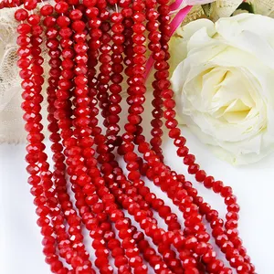 Glass rondelle crystal jade beads for jewelry making diy quartz ruby beads crystal pendant