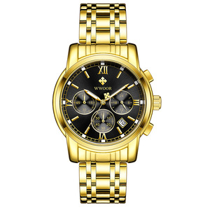 Reloj de Pulsera para Hombre WWOOR 8864, Nuevo, al por Mayor, de Acero Inoxidable, Cuarzo Analógico, con Calendario y Cronógrafo - Product Image 4