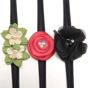 Nylon Stretch Satin Chiffon Flower <strong>Headband</strong> for <strong>Kids</strong> and Babies - Product Image 5