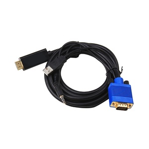 Oro de audio conector 6ft <span class=keywords><strong>1</strong></span>,8 m 2 M Adaptador convertidor 1080 p hd HDMI macho <span class=keywords><strong>a</strong></span> macho cable VGA con usb - Product Image 1