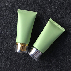 Tubo de Plástico de 50g Verde Esmerilado Plano con Tapa de PP Suave para Limpiador Facial, Crema de Manos, Cosméticos, Gel de Aloe Vera, con Tapa Abatible y Dosificador - Product Image 4
