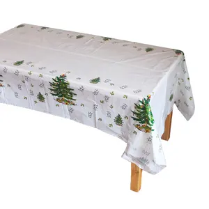 Toalha de mesa de plástico retangular descartável, toalha para decoração de natal 180*108cm ou personalizada