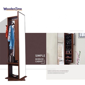mural accroché rotation de stockage mobile push-sur <span class=keywords><strong>manteau</strong></span> rack/pleine longueur bijoux miroir <span class=keywords><strong>armoire</strong></span> avec garde-robe - Product Image 5