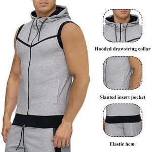 เสื้อแขนกุดมีฮู้ดสำหรับผู้ชายเสื้อกั๊กกันหนาวแบบลำลองมีฮู้ดสำหรับเล่นกีฬามีเอกลักษณ์ - Product Image 5