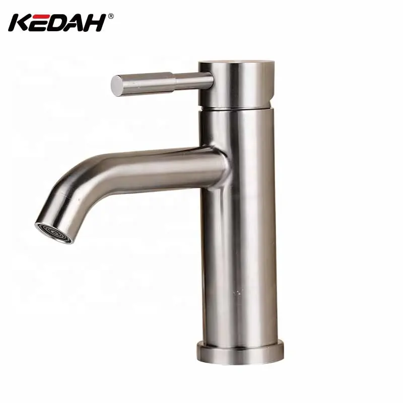 Commercial Stainless Steel Vanity Single Handle Bathroom Faucet Brushed Nickel Bathroom Sink Faucets