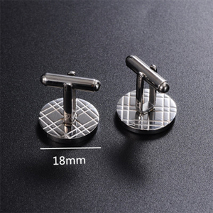 En gros Accessoires pour hommes : Ensemble de boutons de manchette ronds vierges en acier inoxydable personnalisables pour chemise de smoking, pour mariage - Product Image 4