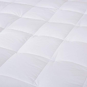 แผ่นรองนอนในโรงแรมผ้าโพลีเอสเตอร์100% ท็อปเปอร์สีขาวธรรมชาติระบายอากาศได้ดีระดับพรีเมียม - Product Image 6