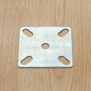 au carbone blanc de zinc 80x80mm 3 pouces carré plat pied de table supports plaque avec ovale trou - Product Image 2