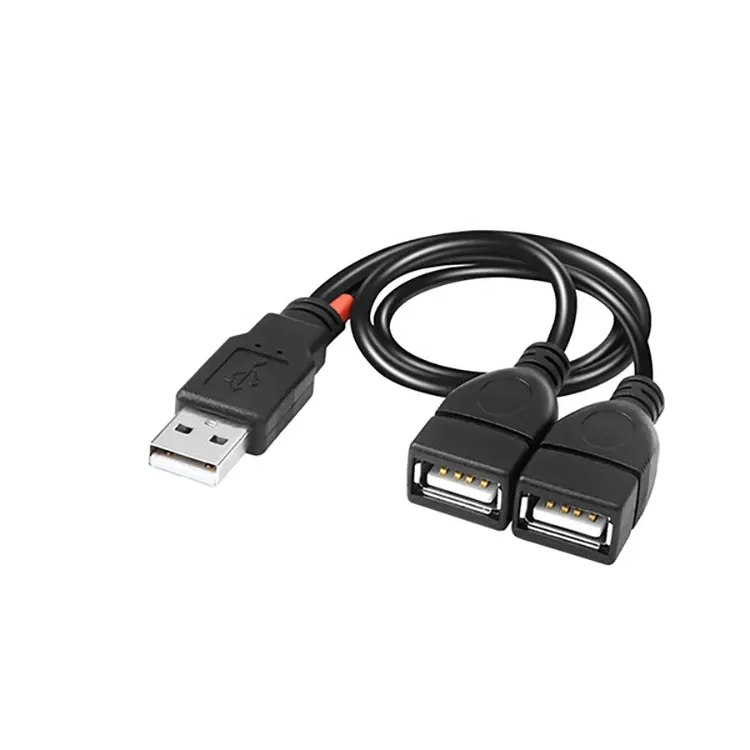 USB 2.0 A Male To Dual 2x USB2.0 Female Splitter Hub data Power Cable