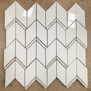 Mármol <span class=keywords><strong>blanco</strong></span> puro piedra mosaico de la mezcla de la madre de la perla mosaico de <span class=keywords><strong>pared</strong></span> - Product Image 1