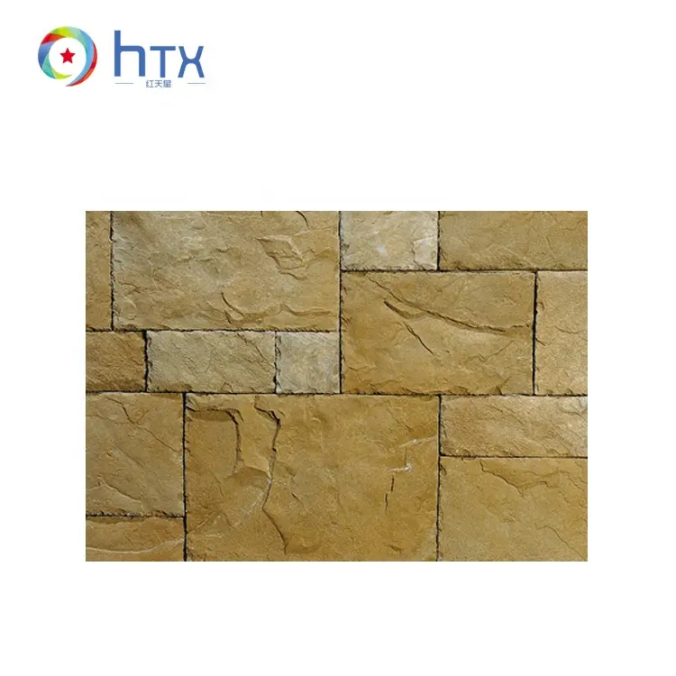 Decorative wall panel facade natural slate thin tile pu art cultural stone