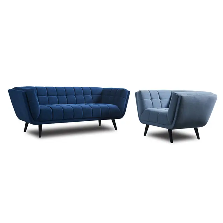 Hot sale wood leg fabric chesterfield armchair modern sofa