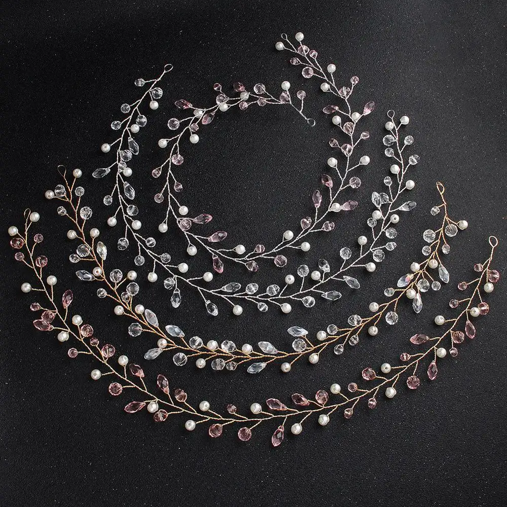 RAKOL AB044 Handmade ดอกไม้ headband เครื่องประดับ rhinestone hairband soft chain เครื่องประดับผมเจ้าสาว