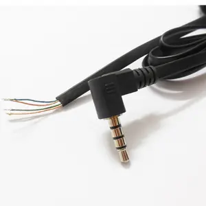 直角 90 度端裸电线 3.5毫米 TRRS 4 极插头电缆