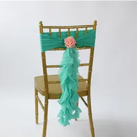 스판덱스 스트레치 의자 인조 장미 꽃 파티 리셉션 장식