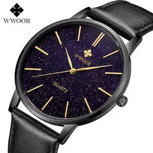 2019 nueva llegada cielo estrellado para hombres guangzhou fábrica oferta directa simple reloj WWOOR 8853 marca