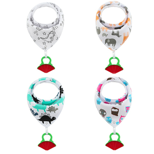 Bavoir en 100% coton avec anneau de dentition, Bandana, personnalisé, pour bébé - Product Image 4
