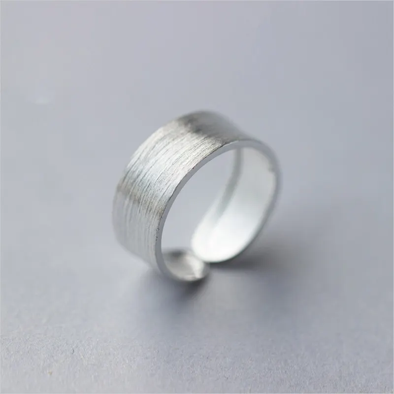 2021 Neuheiten Sterling Silber 925 Gebürstete verstellbare Ringe Bijoux Großhandel