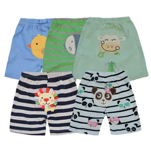 5 stuks Willekeurige Ontwerp Zachte 100% Katoen Afdrukken Leuke Cartoon Dieren Baby Broek Korte