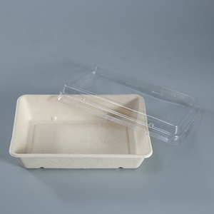 Desechable rápida biodegradables alimentos <span class=keywords><strong>para</strong></span> <span class=keywords><strong>llevar</strong></span> bagazo bento caja de almuerzo de papel con tapa - Product Image 1
